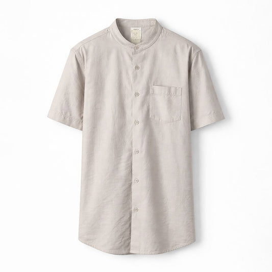 TRIPLE Kemeja Mandarin Pendek Reguler Fit (SS MC 558)