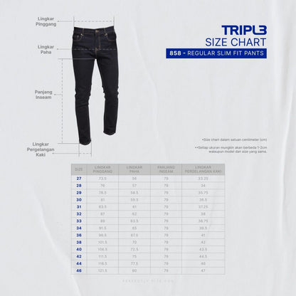 TRIPLE Celana Jeans Super Big Size  Reguler Slim  Stretch (327ZZ 858 05 GW)