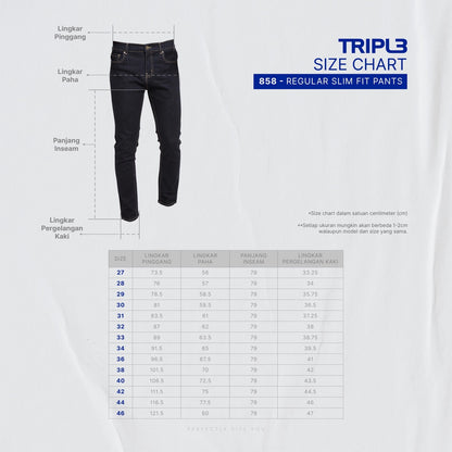 TRIPLE Celana Jeans Regular Slim Stretch (94 858 BWD)