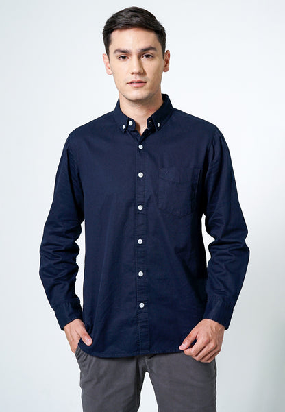 Kemeja Poplin Lengan Panjang Slim Fit | LS 415 - Navy