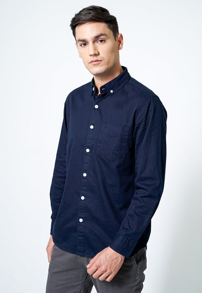 Kemeja Poplin Lengan Panjang Slim Fit | LS 415 - Navy