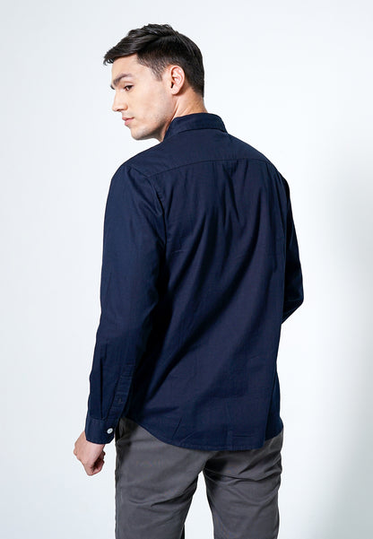 Kemeja Poplin Lengan Panjang Slim Fit | LS 415 - Navy