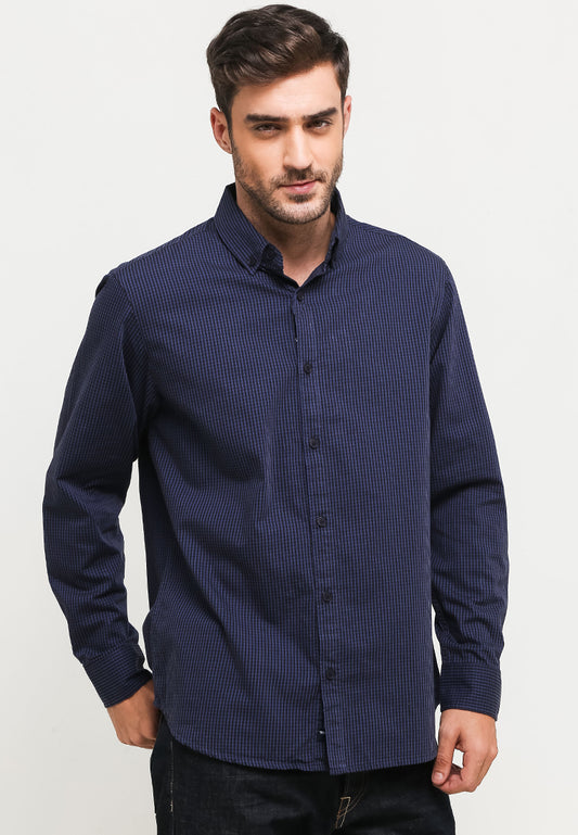 Kemeja Lengan Panjang Slim Fit | LS 459 - Navy