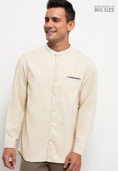 Kemeja Koko Big Size Lengan Panjang Regular Fit | LSZ KK 351 - Khaki